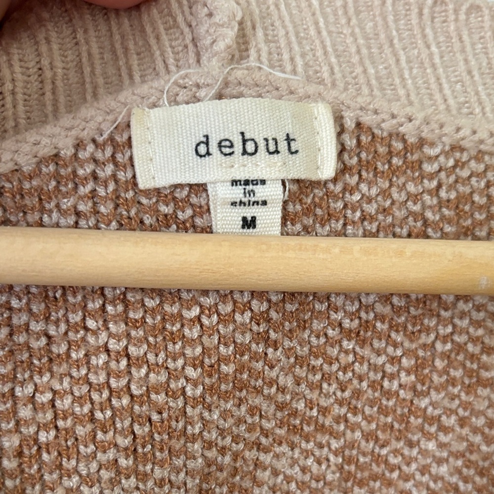 Debut Brown and Cream Patterned Cardigan - Picture 2 of 4